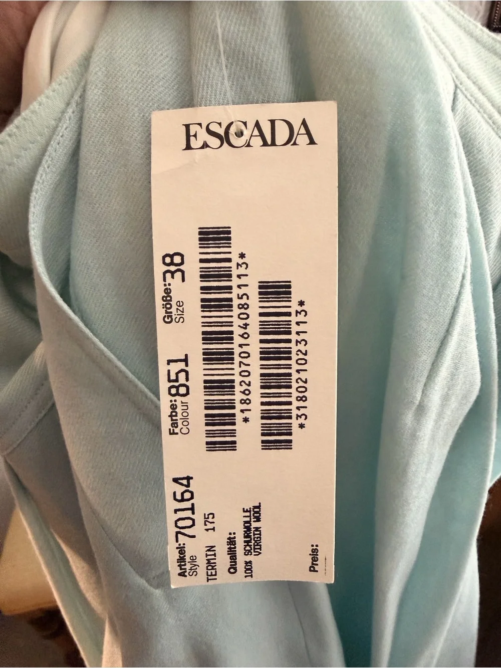 NWT VTG Escada by Margaretha Ley 3Pc Virgin Wool Suit Set